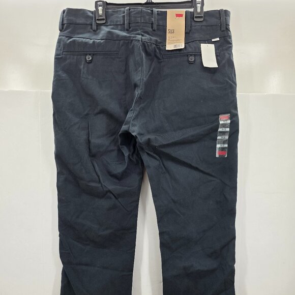 Levi Strauss 513 Slim Straight Fit Trouser Pants  Mens Size 38x32 Blue  NWT - Picture 2 of 10